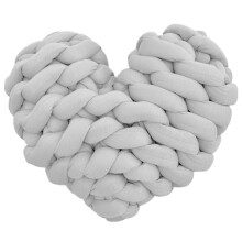 Unique Love Heart Pattern Pillow Hand-Knotted Heart Cushion for Living Room Grey