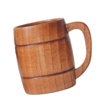 Engravable Wooden Stein Tankard Wood Beer Mug With Handle Gift For Dad Has a handle