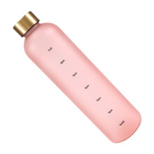 Plastic Space Cup Large-Capacity Transparent Frosted Water Cup Copper Lid Water Bottle with 1000ML