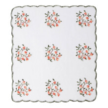 Soft Polyester Headscarf Light weight Lace Square Scarf for Various Occasion White