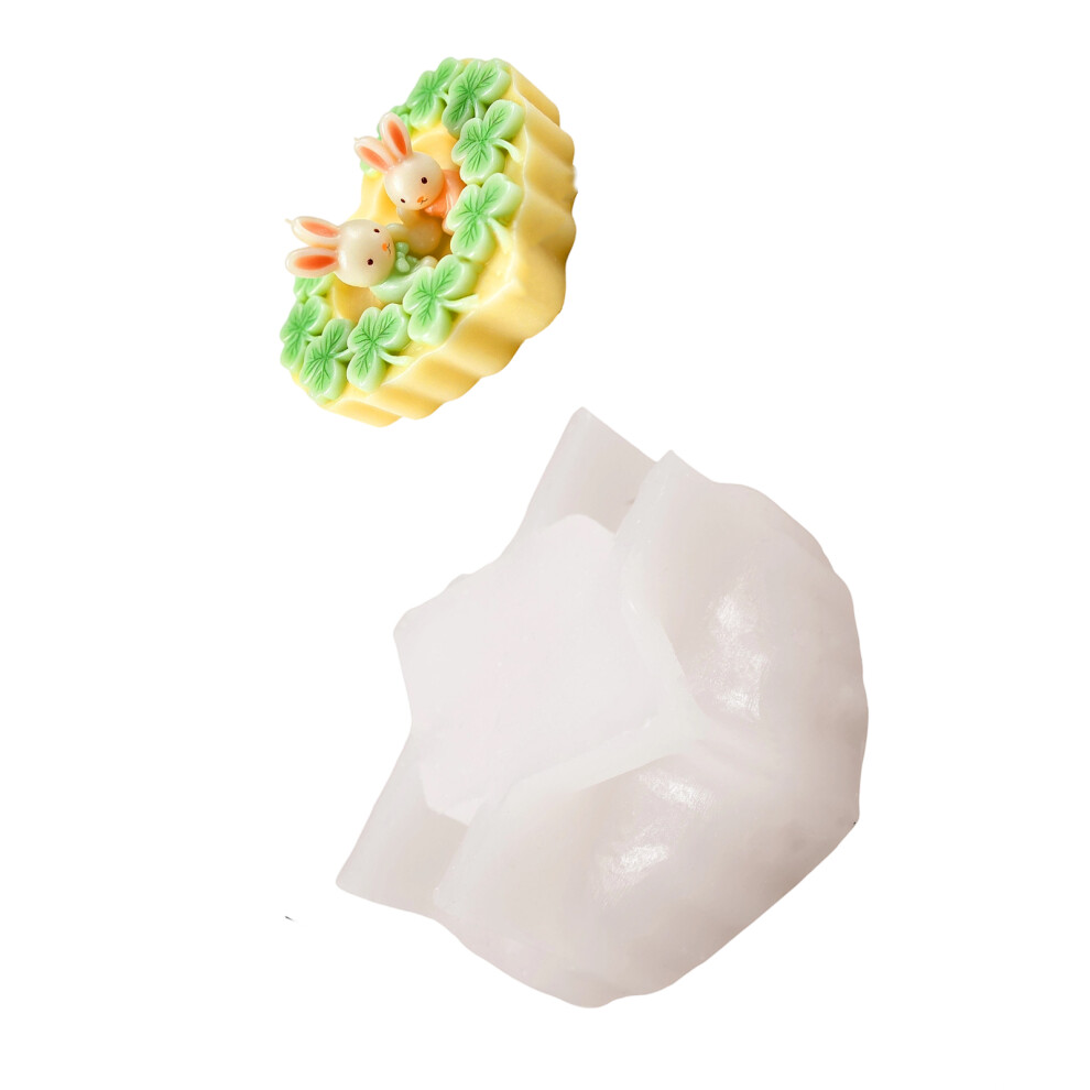 Food Grade Silicone Rabbits Clovers Mould For DIY Candle And Soap Making
