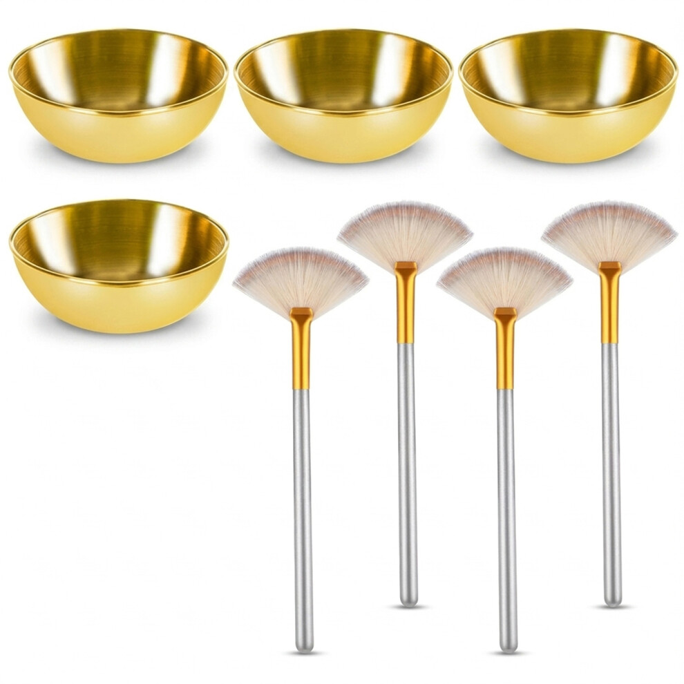 8Pcs Multipurpose Complete Face Mask Mixing Bowl and Tool Set for Handmade Gold