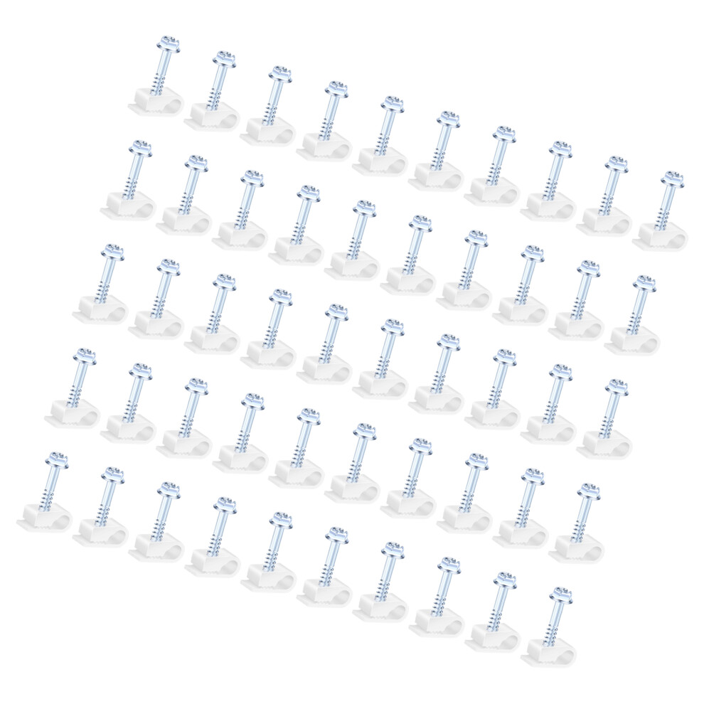 C Type Cable Clips With Screws Fastener Cable Management Clips Quick Installati White 7755000621856