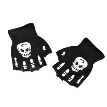 Children Halloween Party Gloves Noctilucence Skeleton Skull Pattern Handwear B