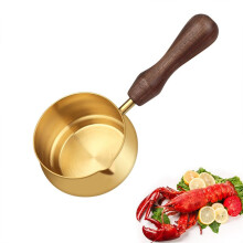 Sauce Pans -Butter Warmers for Seafood Electroplating Stainless Steel with Handle(Gold 100ml/3.5oz)