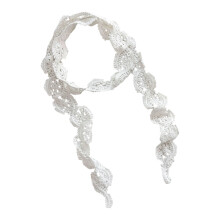 Delicate Lace Ribbon Waist Belt Perfect As Headband Scarf Or Bag Decoration White