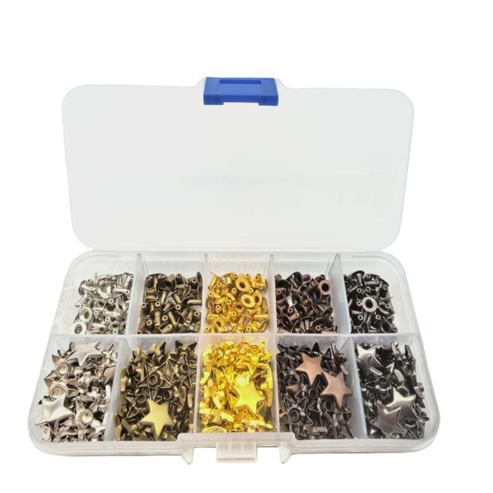 100Pcs/Lot Small Star Shaped Rivets In Assorted Colors Iron Star Rivets Multi 7755000606211