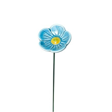 Handmade Ceramic Flower High Temperature Crafted Everlasting Blossom Decoration Sky Blue