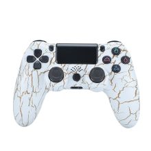 (Crackle Pattern - White) Wireless Controller for PlayStation 4 PS4 Slim Pro PS3 Windows PC DualShock Gamepad
