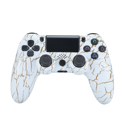 (Crackle Pattern - White) Wireless Controller for PlayStation 4 PS4 Slim Pro PS3 Windows PC DualShock Gamepad