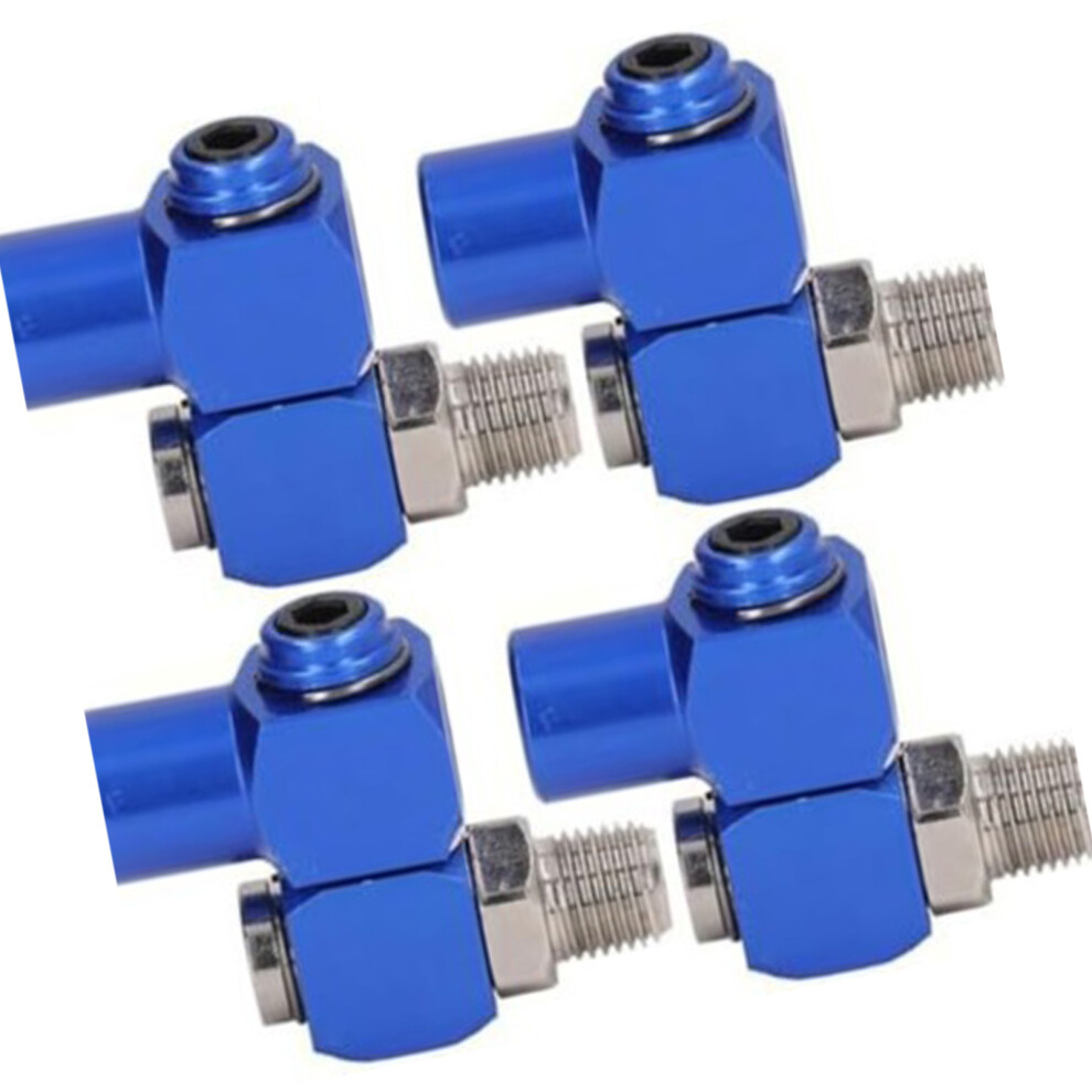 4Pcs Lightw Eight Aluminum Pneumatic Swivels Joint 360 Degree Flexibility Blue 7755000611024