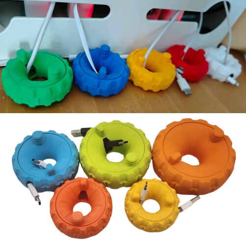 Round Cable Holder for Charging Cable Winder Construction Tangles Prevention Orange Small 2