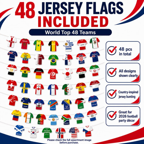 For 2026 World Cup Decorations Banner Jersey Flags, Premium Reusable 2
