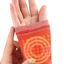 2 Pairs Adjustable Nylon Wrist Support Guard Suitable for Fitness Brown Red dot model