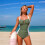 Backless Conjoined Swimsuit Color Blocking Side Detailing Smooth Fabric Black white XL 7