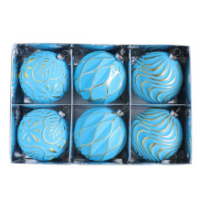 6Pcs Colorful Christmas Ball Ornament Shatterproof Plastic Baubles Decorations Blue