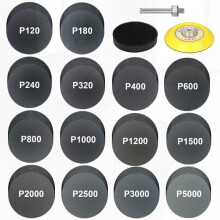 (3inch120-5000 Grit) 140pcs 3 Inch Wet/Dry Sanding Discs 120-5000 Grit Silicon Carbide Hook & Loop Sandpaper with 1/4" Shank Backing Pad & Fo