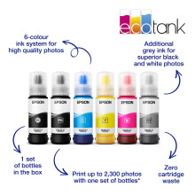 Epson EcoTank ET-8550 Ink Tank Printer | Photo Printing | 6-Colour Inks | Wireless | A3+ | Print, Copy, Scan | 10.9cm Touchscreen | Double-Sided Prin