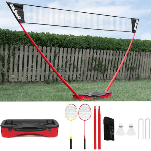 Urban Pop Up Badminton Set [Full Set] ? SIZE 3m (Width) ? Includes: 2 x Rackets, 2 x Shuttlecocks, 1 x Net & Post and Storage case 2