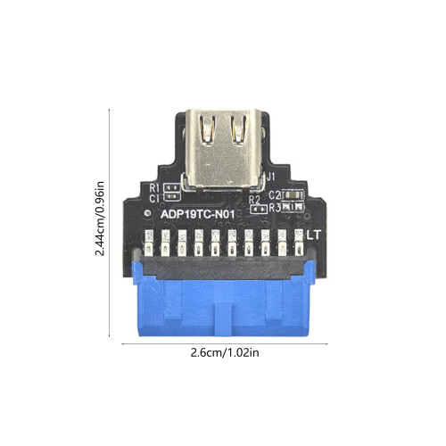 19PIN to Type C Adapter USB 3.2 Gen1 for 5Gbps Fast Data Transfer 20W Charging 2