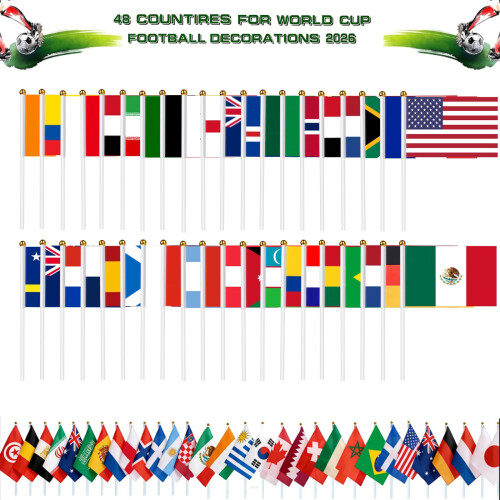 AhfuLife 48 Nations Countries Flags on Stick for World Cup 2