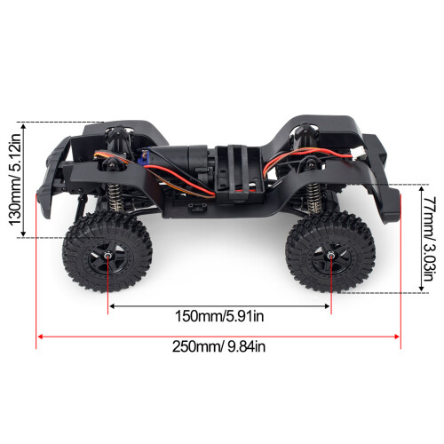 Replacement Chassis Frame 155mm Wheelbase Nylon for 1/18 Remote Vehicle 2