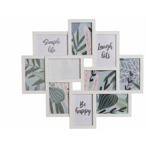 10-Multi Aperture Wall Photo Frame White 55x49x2Cm 1