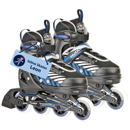 Hudora Leon Inline Skates, Black/Blue, Size 29-32