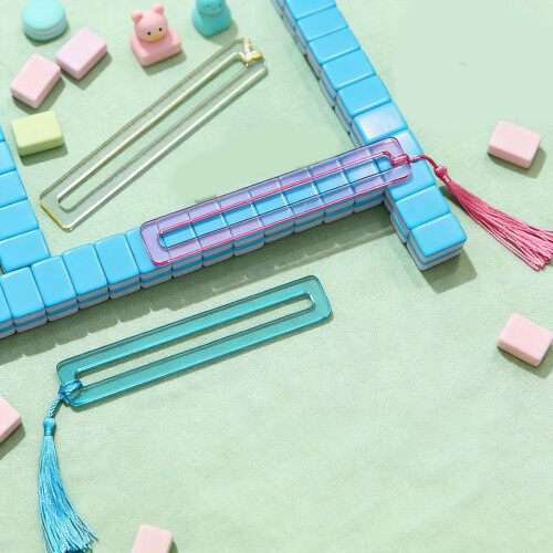 Acrylic Mahjong Line Reader Guide Line Measurement Tool 4PCS For Party Tile Game 1
