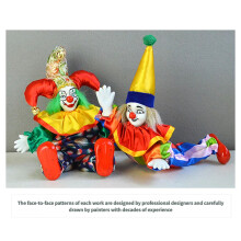 Elegant Porcelain Clown Figurine Doll with Ethnic Costume for Home Shelf Decors