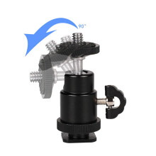 Universal Ball Head Hot Shoe Mount for 360 Rotation Fit Most Digital Cameras