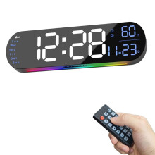 Large Digital Wall Clock with Remote Control 13.7Inch,Auto Brightness,Dual Alarm Clock & Timer,for Bedroom, Gift