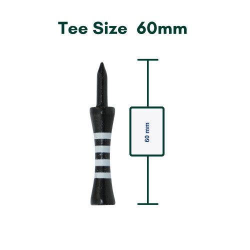 Putt Pursuit 6cm/ 60mm Castle Bamboo Golf Tees - Biodegradable & 2