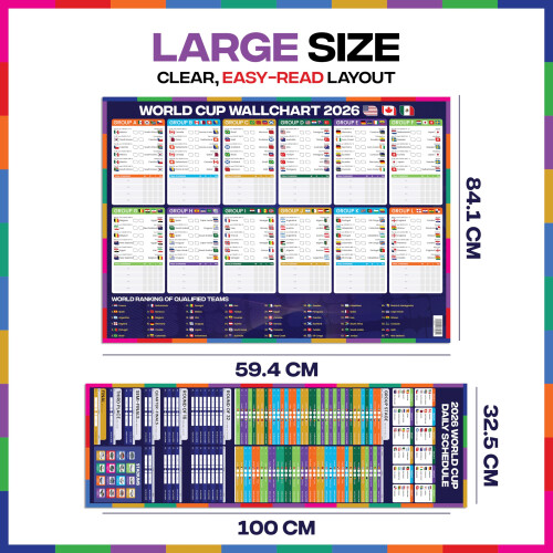 World Cup Wall Chart 2026 Ultimate Fan Kit (England Edition) – A1 2