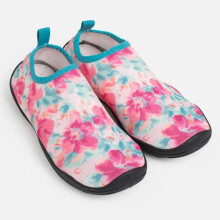 (40-41) Women's Floral Sandals Pink-Turquoise Summer Design Non-Slip Beach Pool Slides 36-37