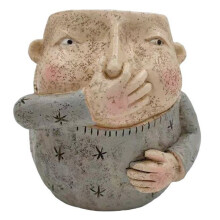 Nose Pinching Girl Fleshy Flower Pot Resin Home Garden Desk Ornaments Gift