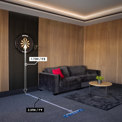 winmau WINMAU - PDC Oche Line - High Visibility Throw Line Marker - Sticks 2