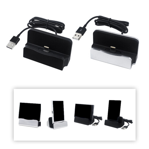 Universal Type C Charger Dock 18W Charging Double Color Selection Black/White Black 2