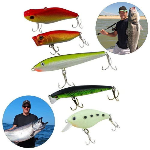 Vicloon 120 PCS Fishing Lures Mixed Including Spinners,VIB,Treble 1