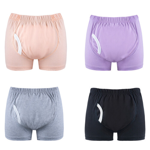 Comfortable Reusables Incontinence Pants Soft Cotton Material For Elderly grey L 1