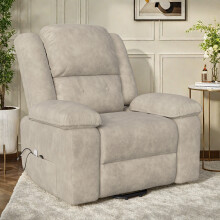 Fauteuil de Massage électrique, Fauteuil Relax avec 8 Zones de Massage Puissantes et 2 Points Chaleur, Repose-Pieds, Poches, Marron