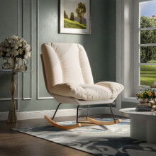 Fauteuil à bascule - Rocking chair - Fauteuil relax - Fauteuil d'allaitement - Dossier réglable sur 5 positions - Chaise à Bascule
