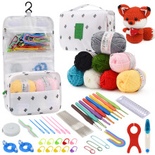 Kit de 62 Fils à Crocheter, accessoires de tricot avec instructions et 8 fils pour crocheter amigurumi, kit de démarrage de crochet