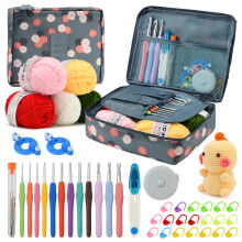 Kit de crochet, crochet ergonomique avec poignée souple pour les mains arthritiques, instructions pour débuter le crochet