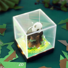 3D Panda Calendar 2024 Paper Carving Art with Light Piece Calendar 2024 for DIY Gifts Desktop Decoration