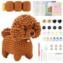Ensemble crochet Teddy Dog, DIY Kit de Crochet Complet, Kit Crochet pour Enfants Adultes Set Tricot Matériel de Crochet