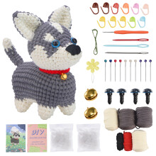 Ensemble au crochet Husky, Kit Crochet Complet pour Débutants, Kit Crochet pour Enfants Adultes Set Tricot Matériel de Crochet