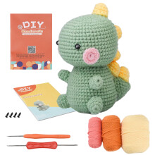 Ensemble au crochet dinosaure vert clair, DIY Kit Crochet Complet, Kit Crochet pour Enfants Adultes Set Tricot Matériel de Crochet
