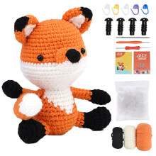Ensemble de crochet renard orange, DIY Kit de Crochet Complet, Kit Crochet pour Enfants Adultes Set Tricot Matériel de Crochet