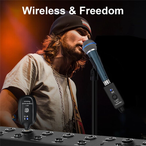 Wireless Transmission System 2.4G Dynamic 48V Condenser Mic Wired to Wireless XLR Microphone